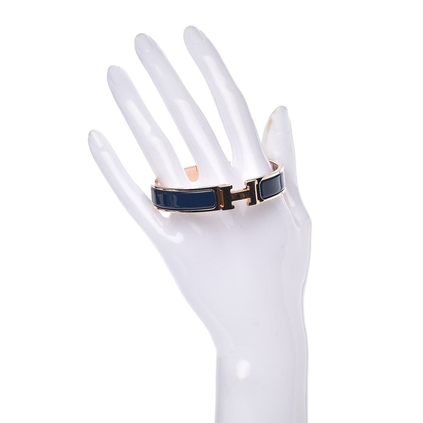 Narrow Enamel Clic Clac H Bracelet GM Bleu Biarritz