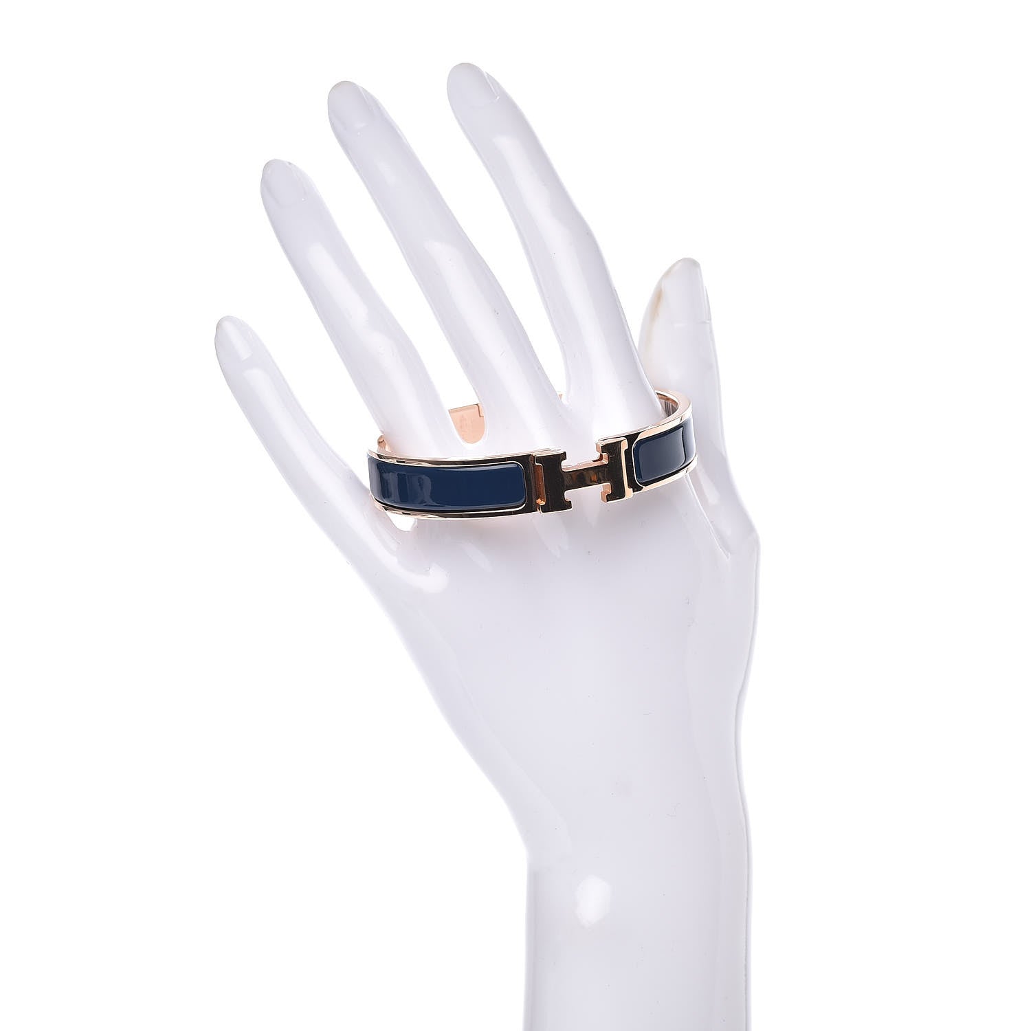 Hermes Narrow Enamel Clic Clac H Bracelet GM Bleu Biarritz 2 of 5