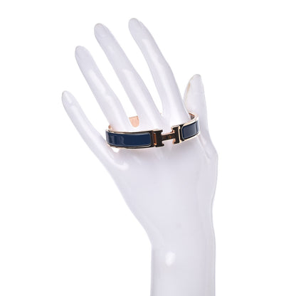Hermes Narrow Enamel Clic Clac H Bracelet GM Bleu Biarritz 2 of 5