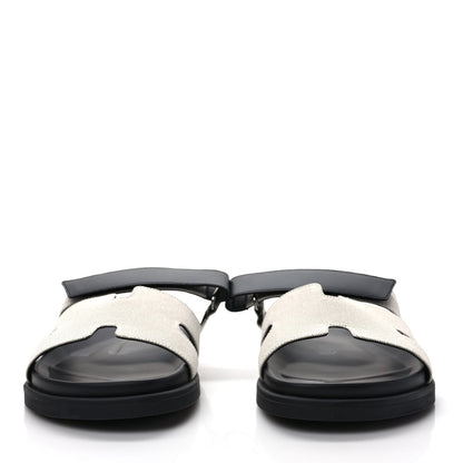 Hermes Toile De Coton Veau Lisse Mens Chypre Sandals 42.5 2 of 8
