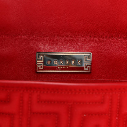 Versace Suede Quilted The Greek Crossbody Clutch Red 10 of 21