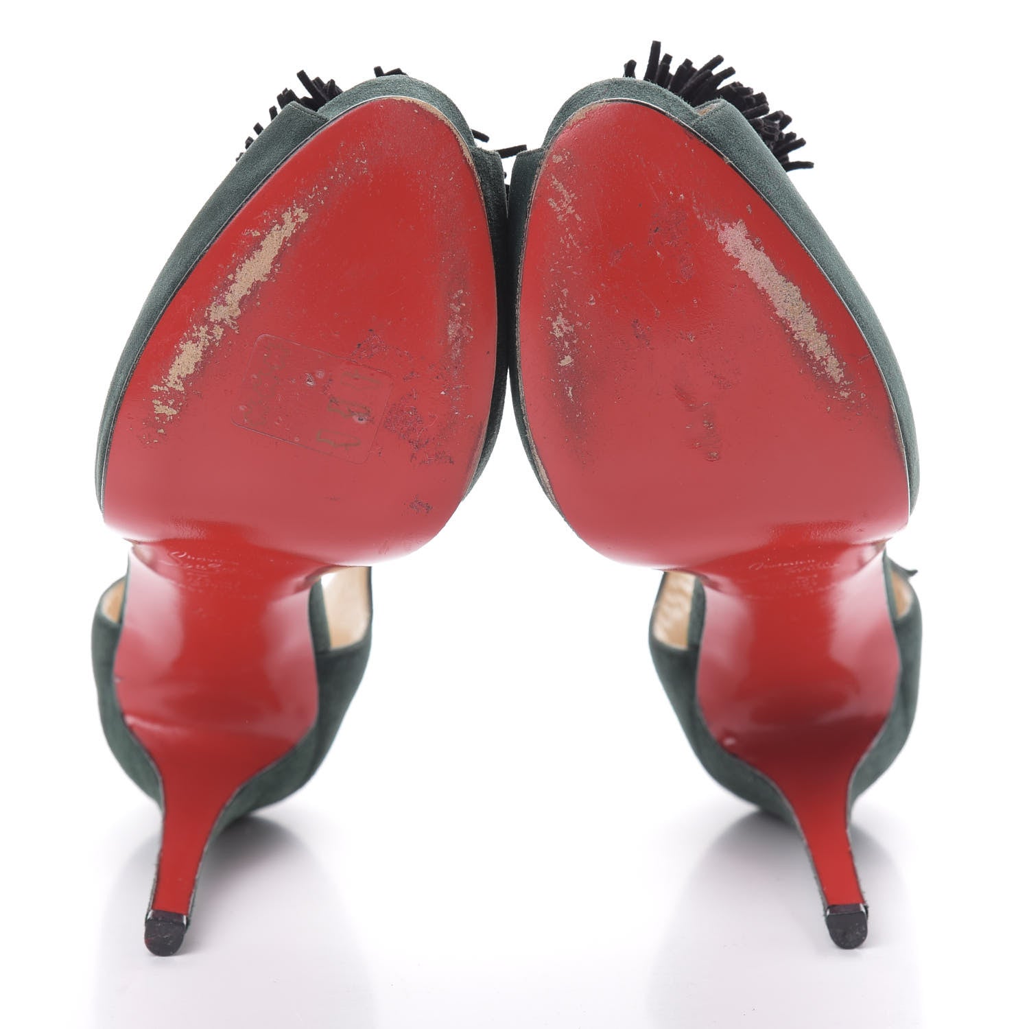 Christian Louboutin Suede Para La Cruz 120 Pumps 40 Verde Black 5 of 10
