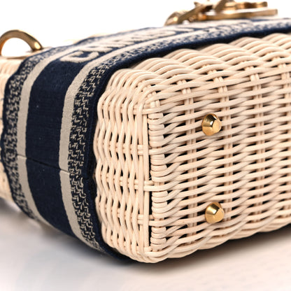 Christian Dior Wicker Oblique Mini Lady Dior Bag Blue 8 of 11