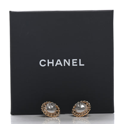 Chanel Pearl Crystal CC-Casino Round Earrings Gold 7 of 7