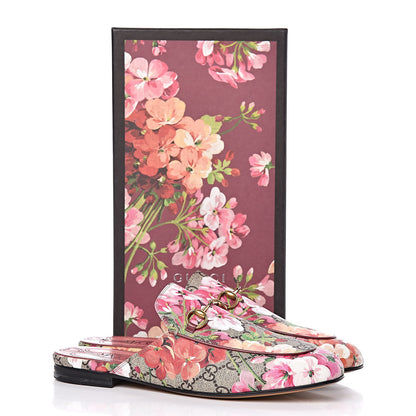 Gucci GG Supreme Monogram Blooms Womens Princetown Slippers 40 Beige Multicolor Dry Rose 9 of 9