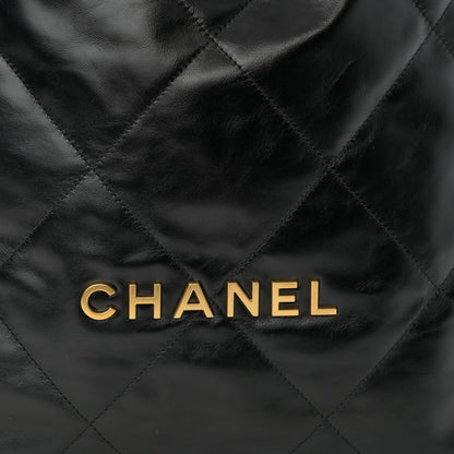 Chanel Shiny Calfskin Quilted Chanel 22 Backpack Black 7 of 9