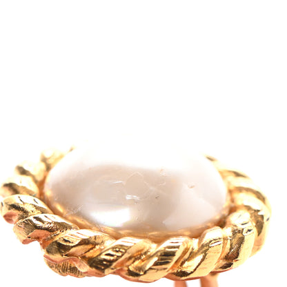 Chanel Pearl Clip On Earrings Gold 7 of 9