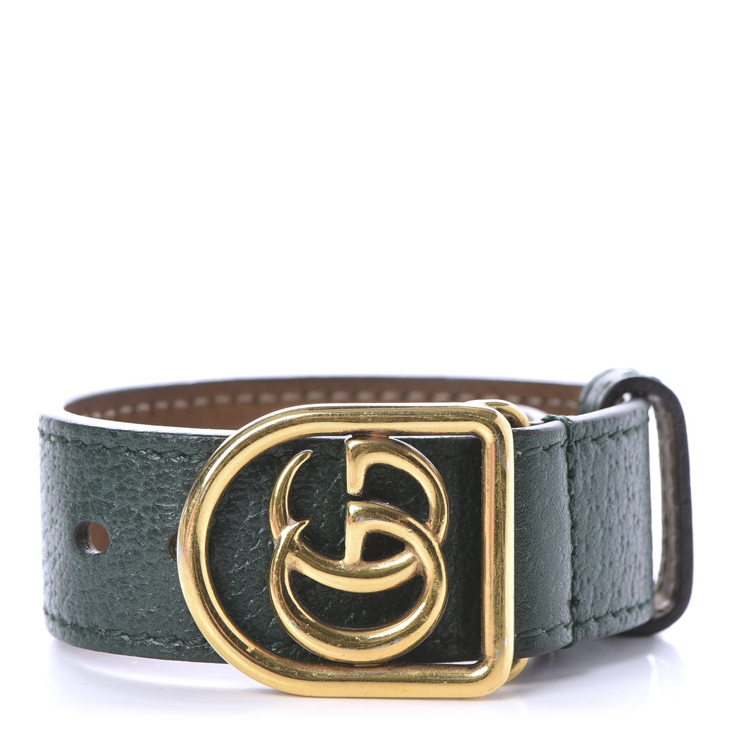 Calfskin Marmont Double G Bracelet Green