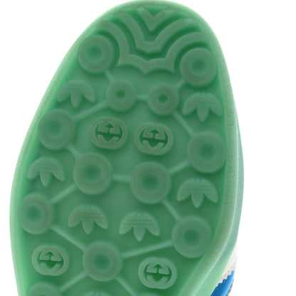 Gucci X ADIDAS Silk Duchesse Demetra Rubber Womens Gazelle Sneakers 11.5 Jade Capri Avio Off White 11 of 12