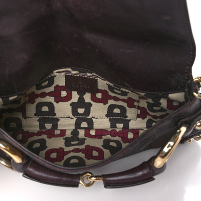 Gucci Guccissima Small Horsebit Chain Clutch Chocolate 5 of 14