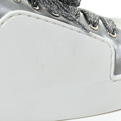 Chanel Iridescent Goatskin Womens Sneakers 40.5 White Silver 12 of 19