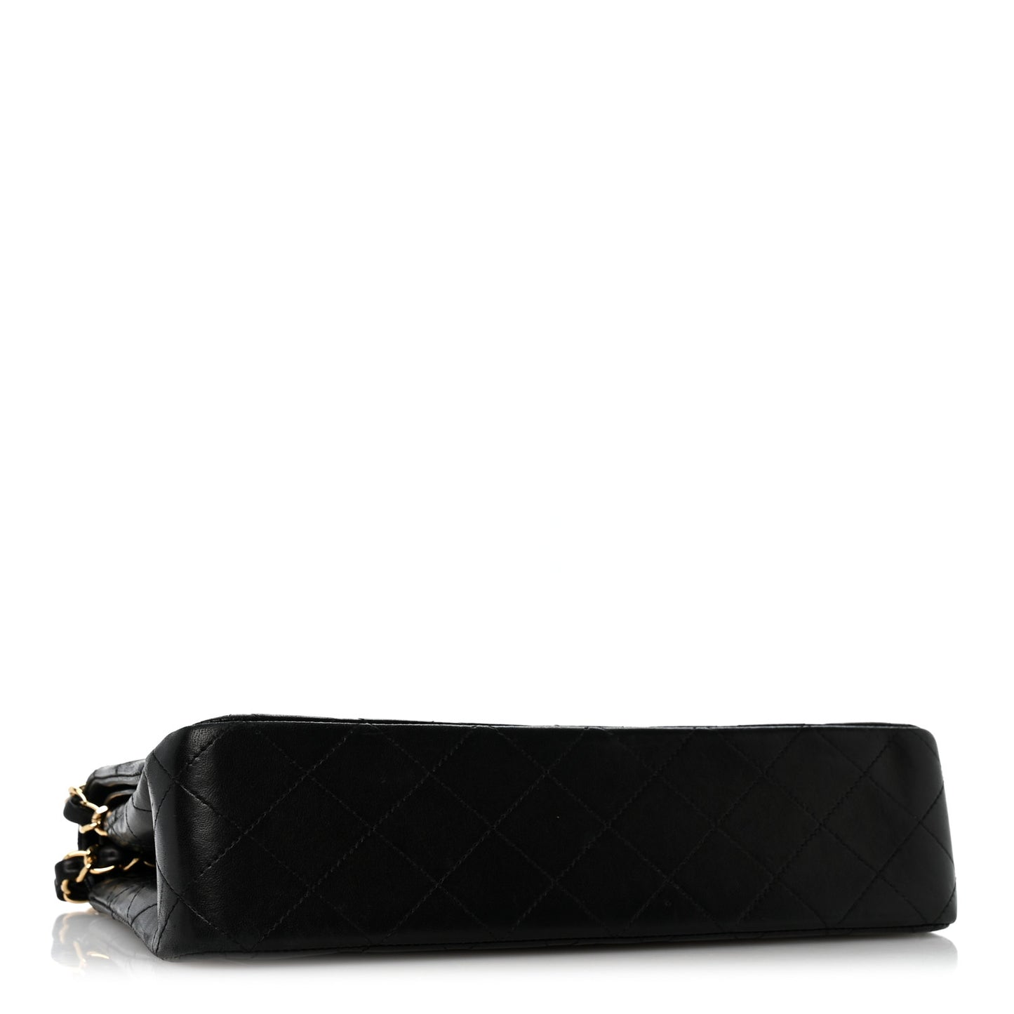 Lambskin Quilted Medium Double Flap Black