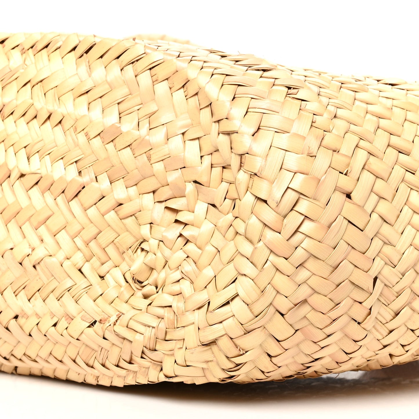 Raffia Calfskin Triomphe Medium Panier Tan