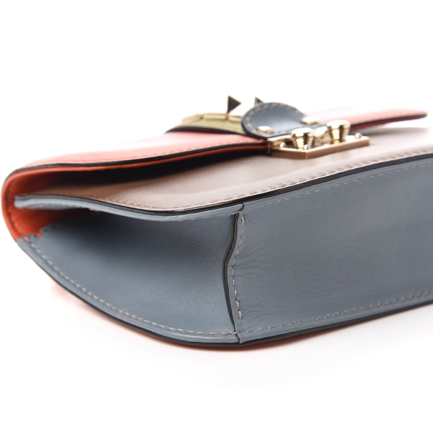 Vitello Small Glam Lock Rockstud Flap Multicolor