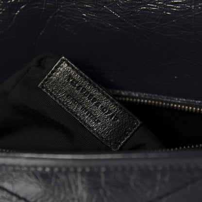 Saint Laurent Crinkled Calfskin Matelasse Monogram Medium Niki Chain Satchel Deep Marine 8 of 11