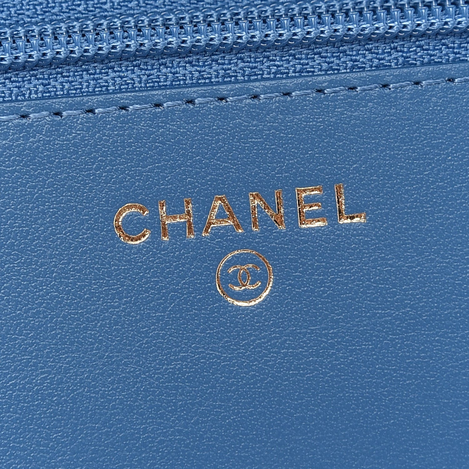 Chanel Denim Quilted CC Pearl Crush Wallet On Chain WOC Blue 6 of 10