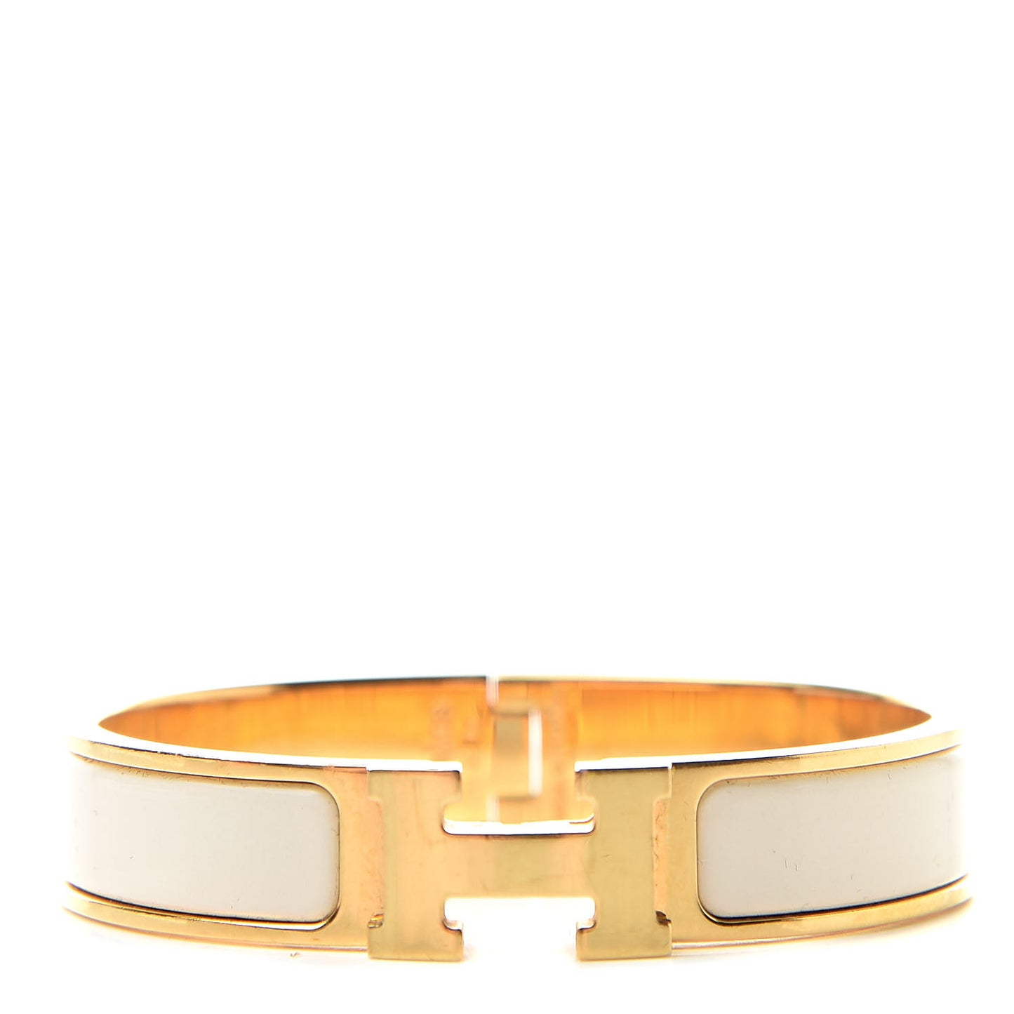 Enamel Narrow Clic Clac H Bracelet PM Craie