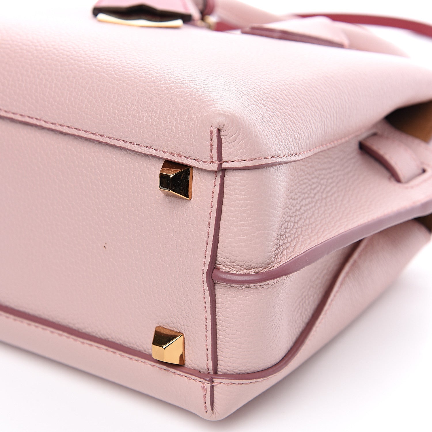 MCM Grained Calfskin Mini Milla Tote Pale Mauve 9 of 9