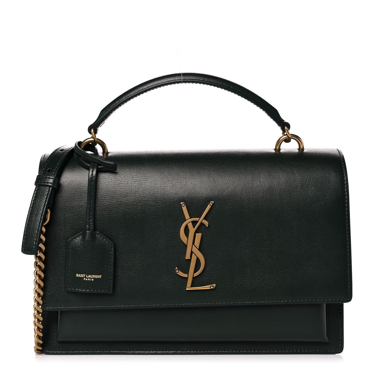 Saint Laurent Calfskin Medium Monogram Sunset New Vert Fonce 1 of 9