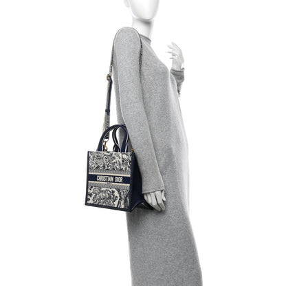 Christian Dior Calfskin Dioriviera Toile De Jouy Small Book Tote With Strap Blue Multicolor 3 of 11