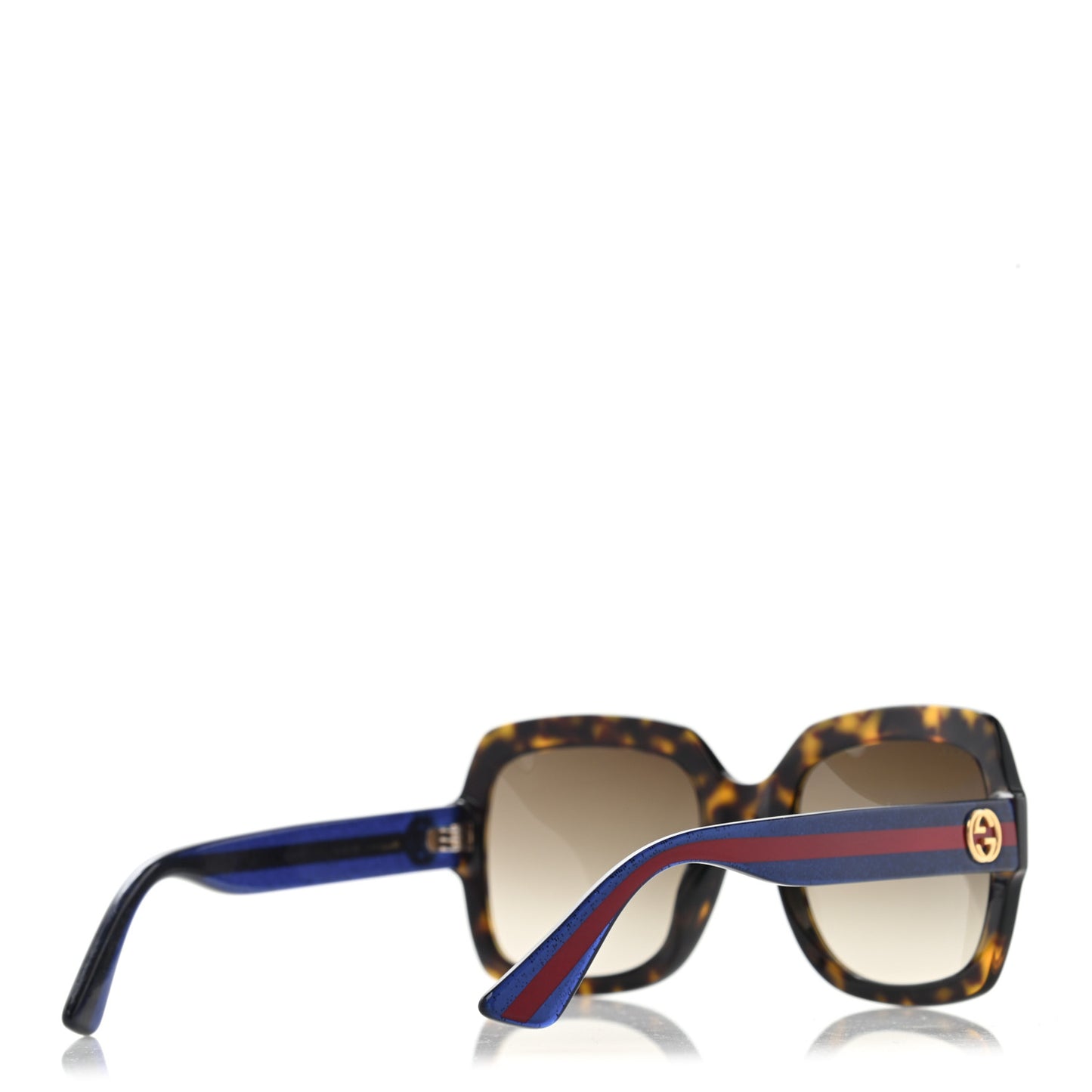 Oversize Square Web GG 0036S Sunglasses Tortoise