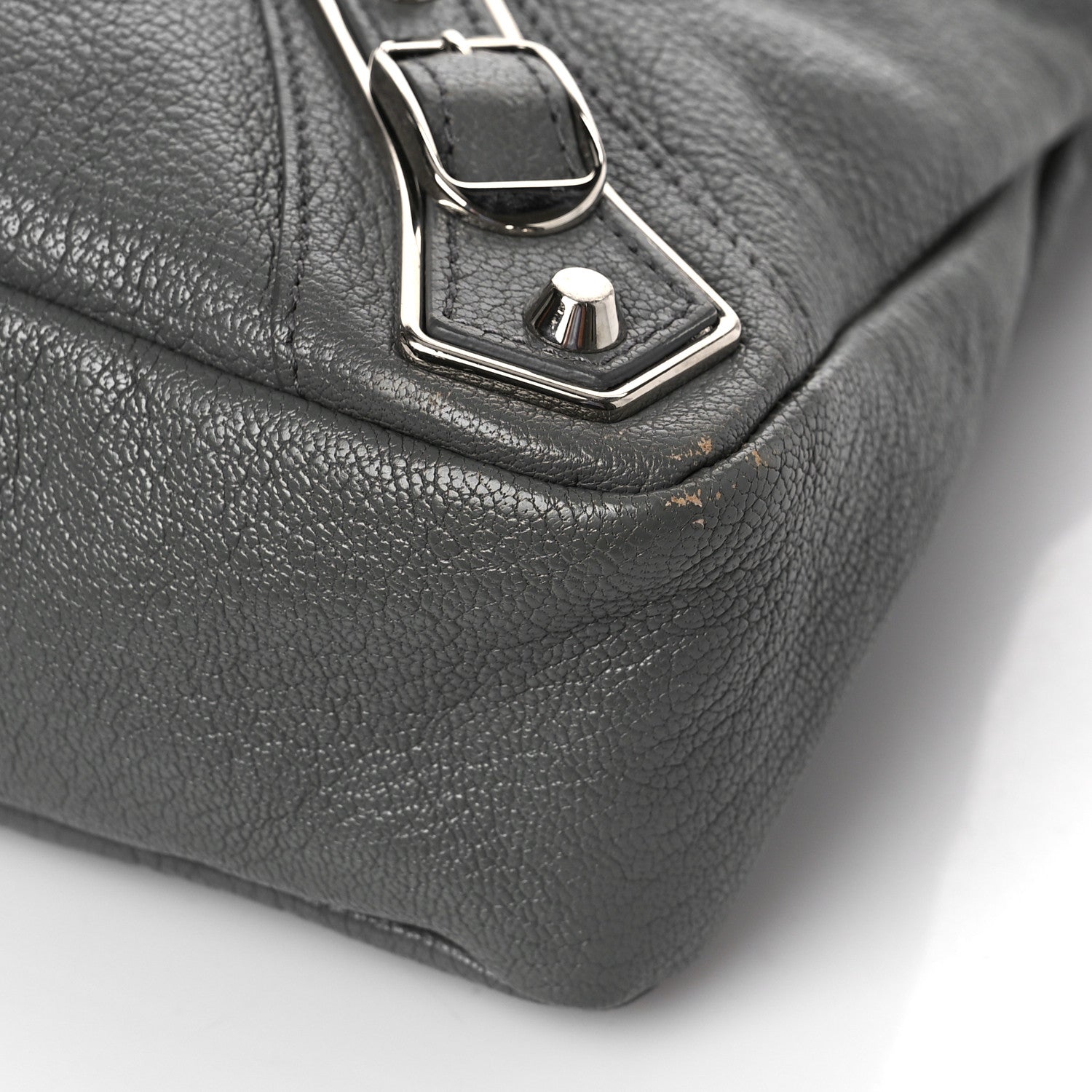 Balenciaga Chevre Silver Metallic Edge Hardware Town Gris Acier 10 of 10