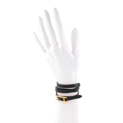 Hermes Chamonix Hapi 3 MM Triple Tour Wrap Bracelet M Black 2 of 8