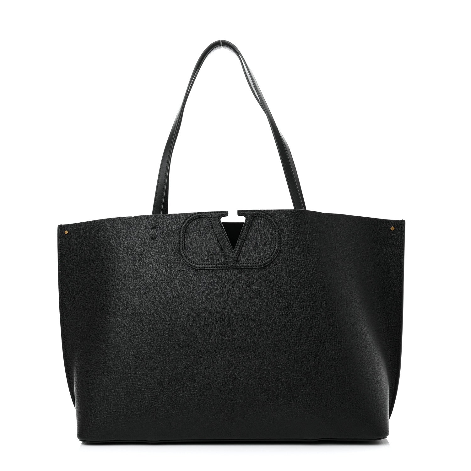 Valentino Garavani Calfskin Large Vlogo Tote Black 1 of 9