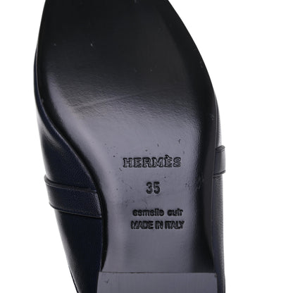 Hermes Goatskin Oz Mules 35 Bleu Indigo 6 of 10