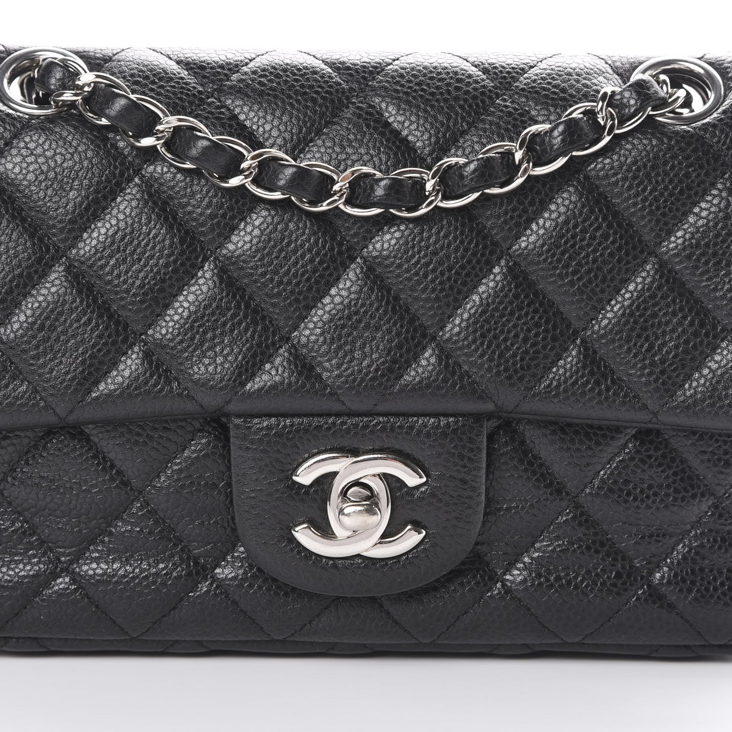Caviar Quilted Mini Rectangular Flap Black
