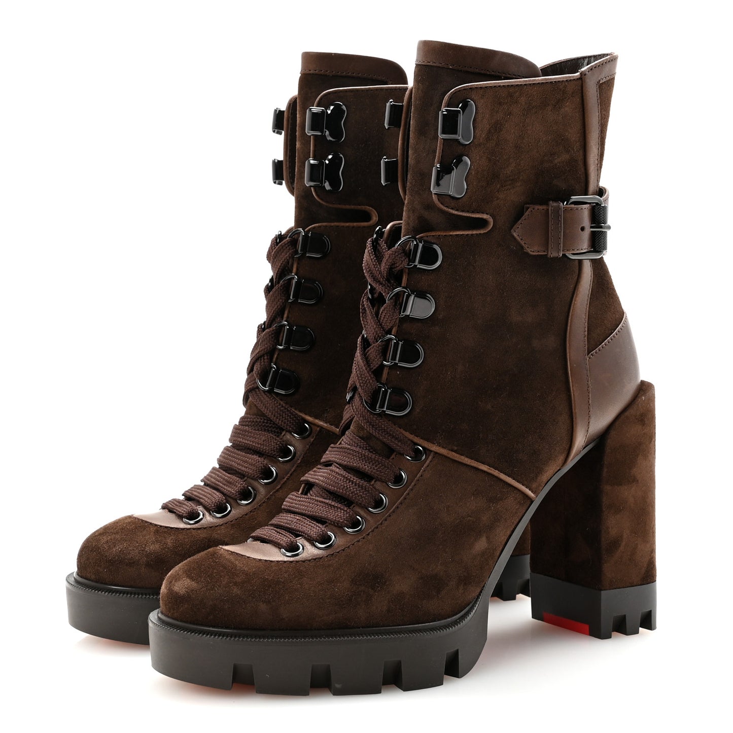 Veau Velours Calfskin Wax Macademia 100 Biker Platform Boots 37 Cosme