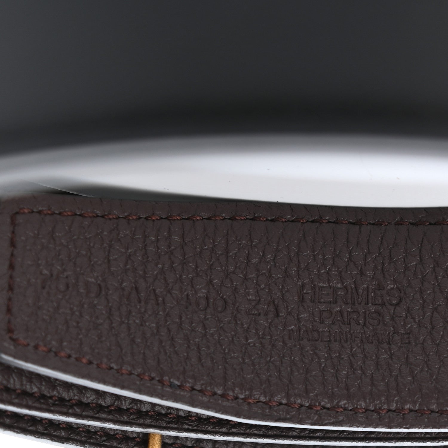 Hermes Box Togo 32mm H Belt 75 Black Chocolate 3 of 4