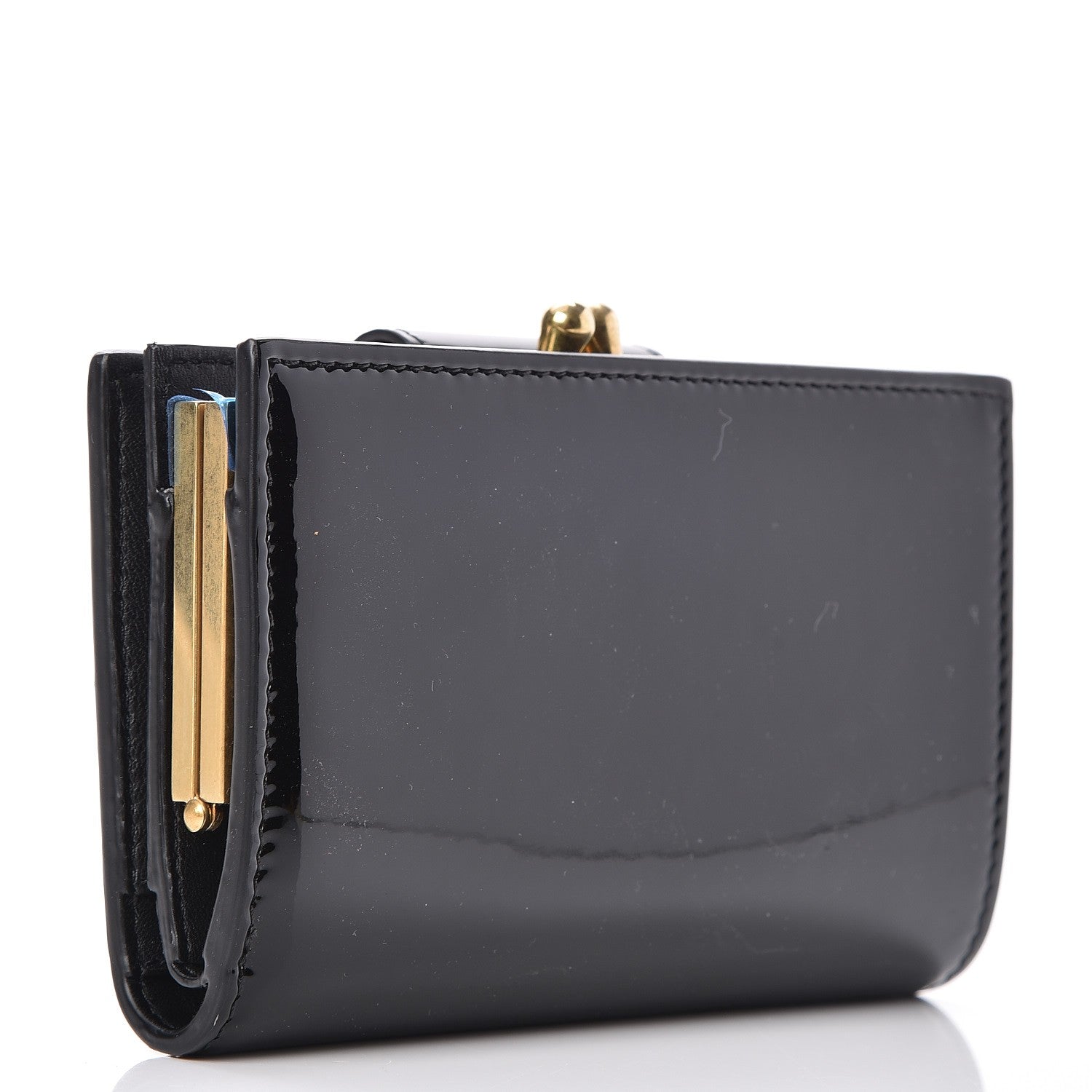 Celine Shiny Calfskin Medium Multifunction Purse Wallet Black 4 of 8
