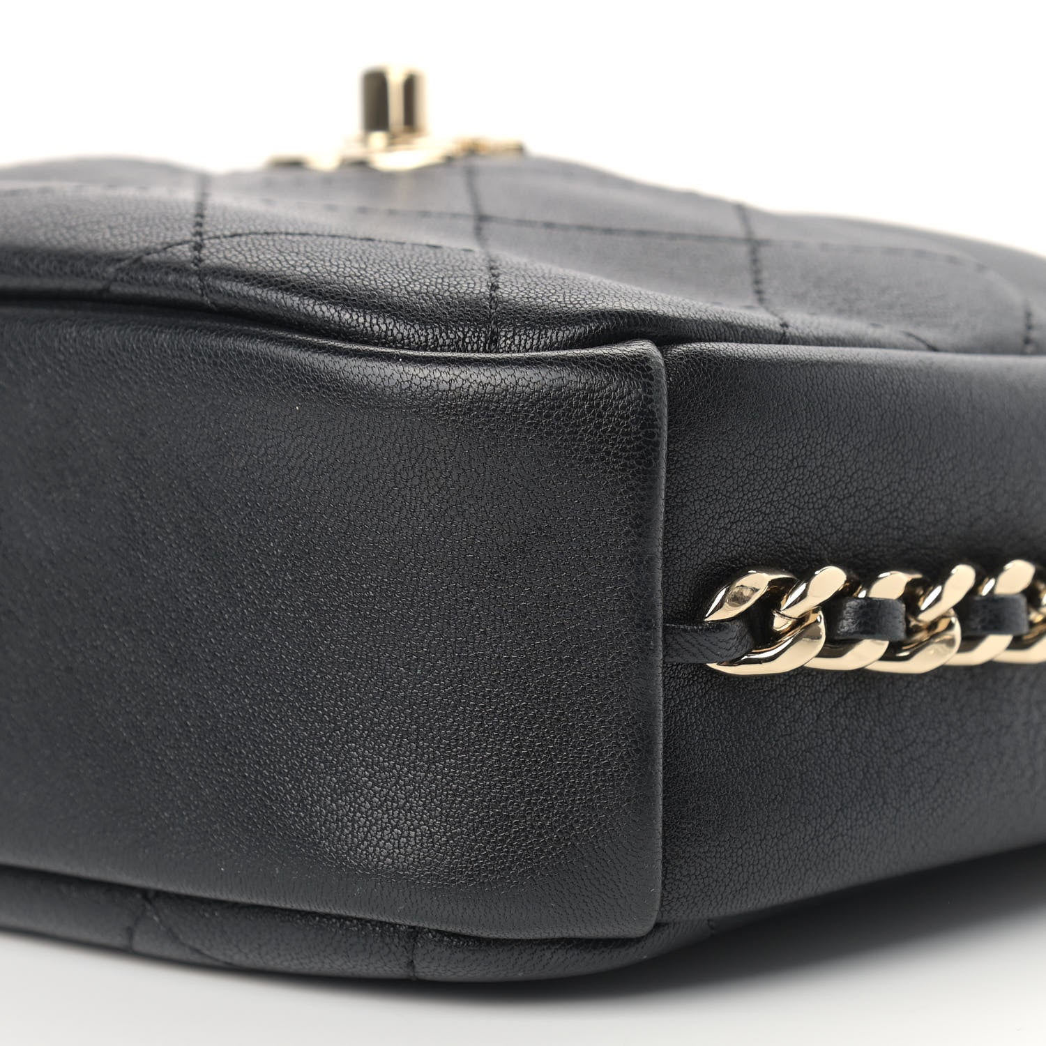 Chanel Goatskin Quilted Small Casual Trip Camera Case Black 9 of 11