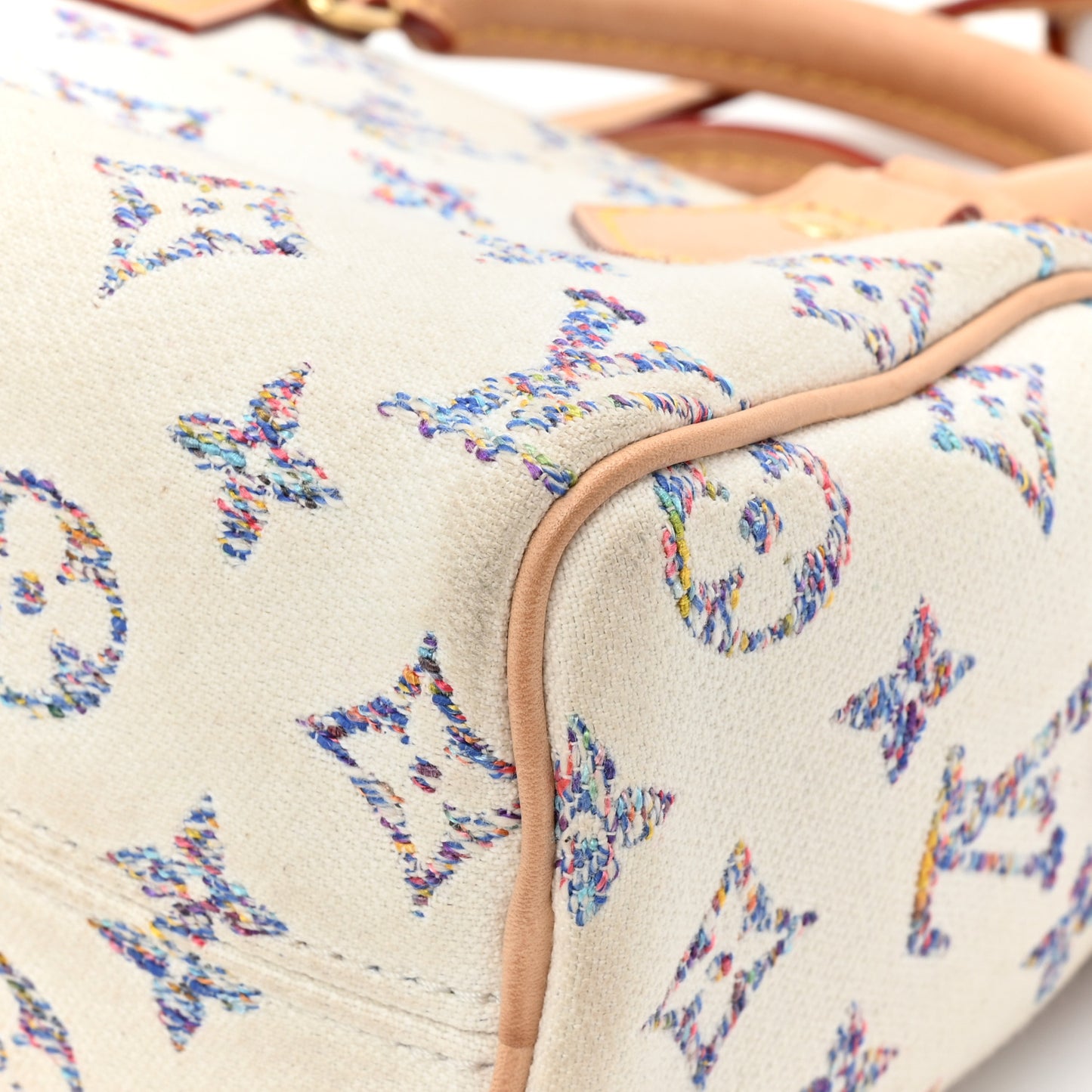 Monogram Jacquard Fabric Speedy Bandouliere 20 Multicolor Beige