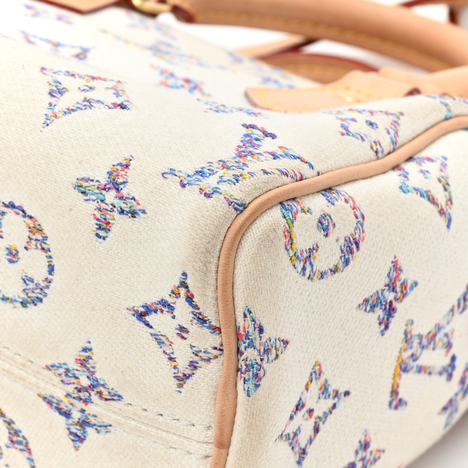 Louis Vuitton Monogram Jacquard Fabric Speedy Bandouliere 20 Multicolor Beige 17 of 18