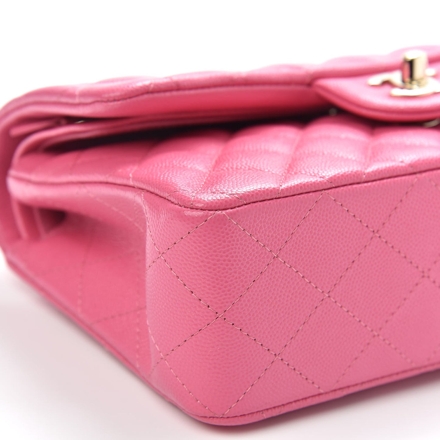 Caviar Quilted Small Double Flap Pink