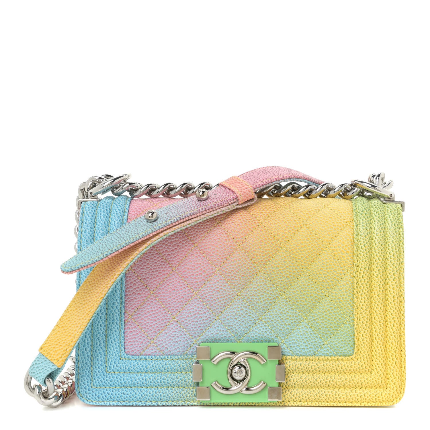 Chanel Caviar Quilted Small Cuba Rainbow Boy Flap Multicolor 1 of 11