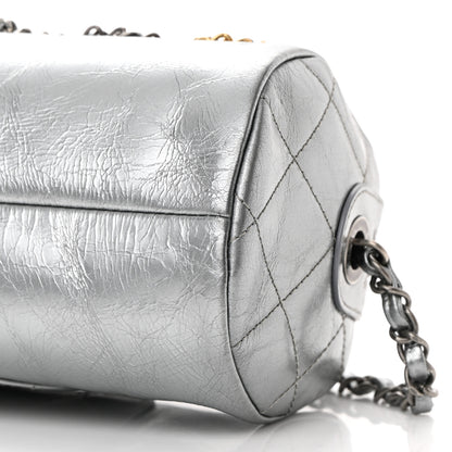 Chanel Metallic Lambskin Signe Bowling Bag Silver 10 of 11