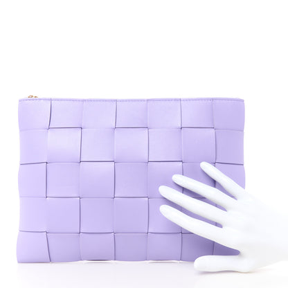 Bottega Veneta Nappa Maxi Intrecciato Small Cassette Flat Zip Pouch Wisteria 2 of 10