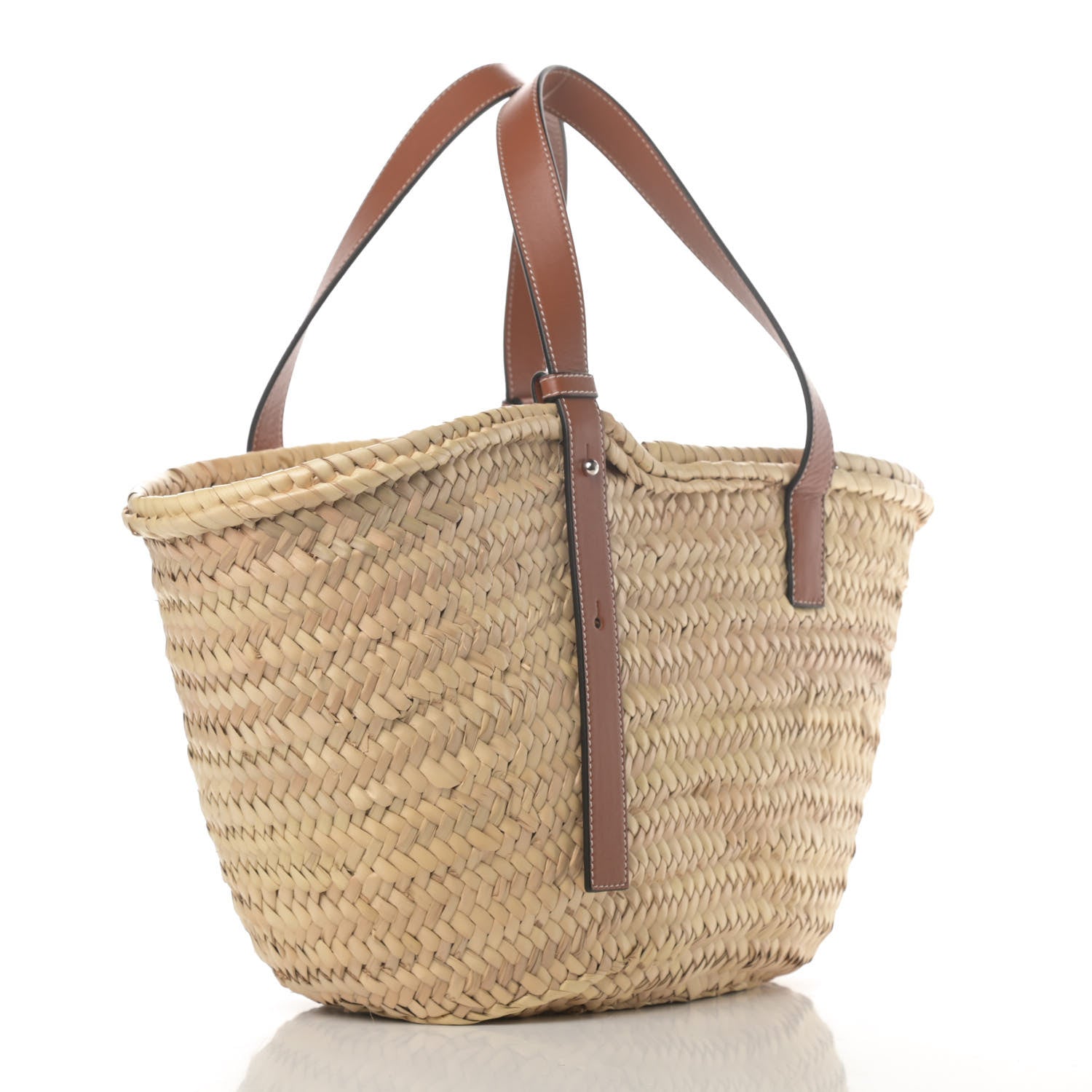 Loewe Raffia Basket Tote Bag Natural Tan 3 of 9