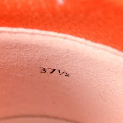 Hermes Technical Canvas Goatskin Womens Eclair Sneakers 37.5 White Orange 6 of 7