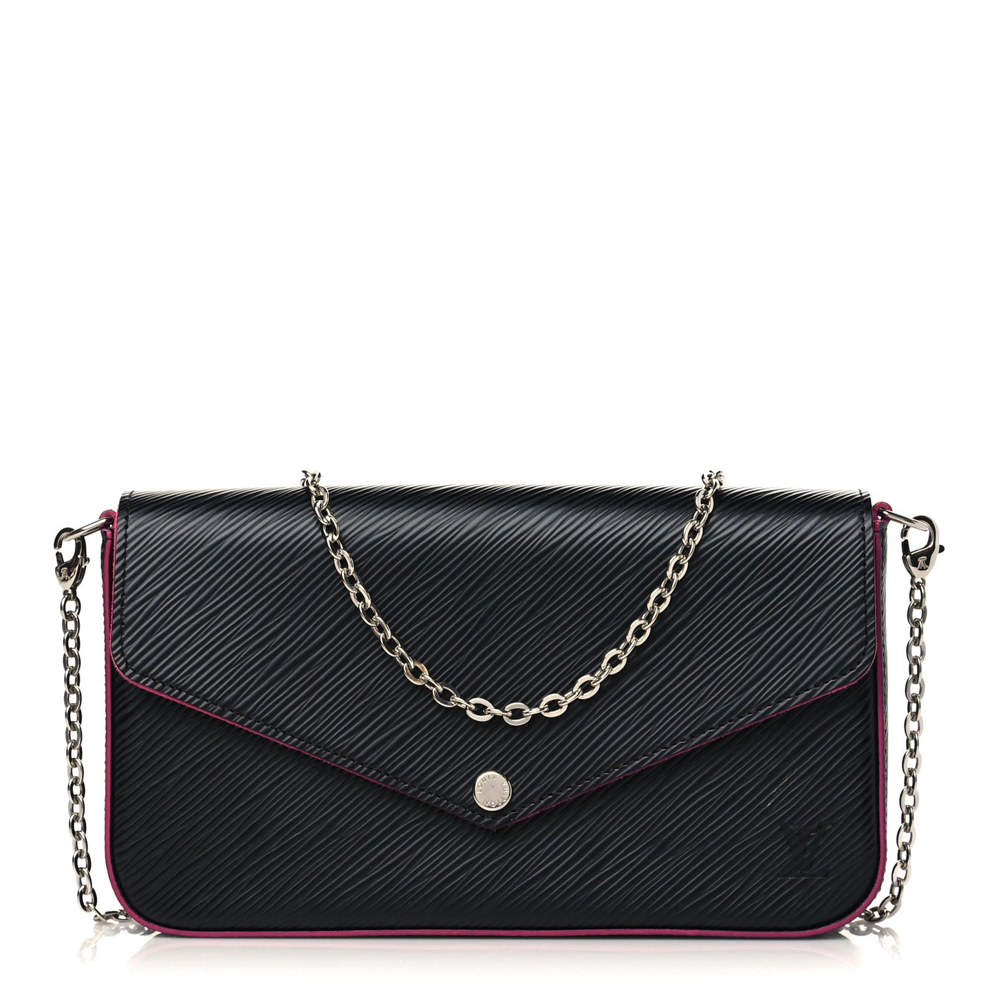 Epi Pochette Felicie Black Hot Pink