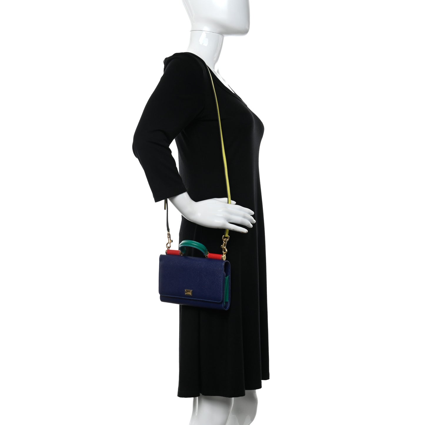Dauphine Calfskin Miss Sicily Lipstick Crossbody Bag Multicolor