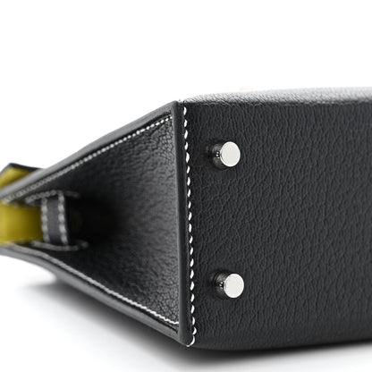 Hermes Chevre Mysore Horseshoe Mini Kelly Sellier 20 Black Lime 9 of 11