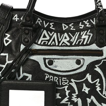 Balenciaga Agneau Arena Graffiti All Over Classic Hardware City Black White 7 of 9