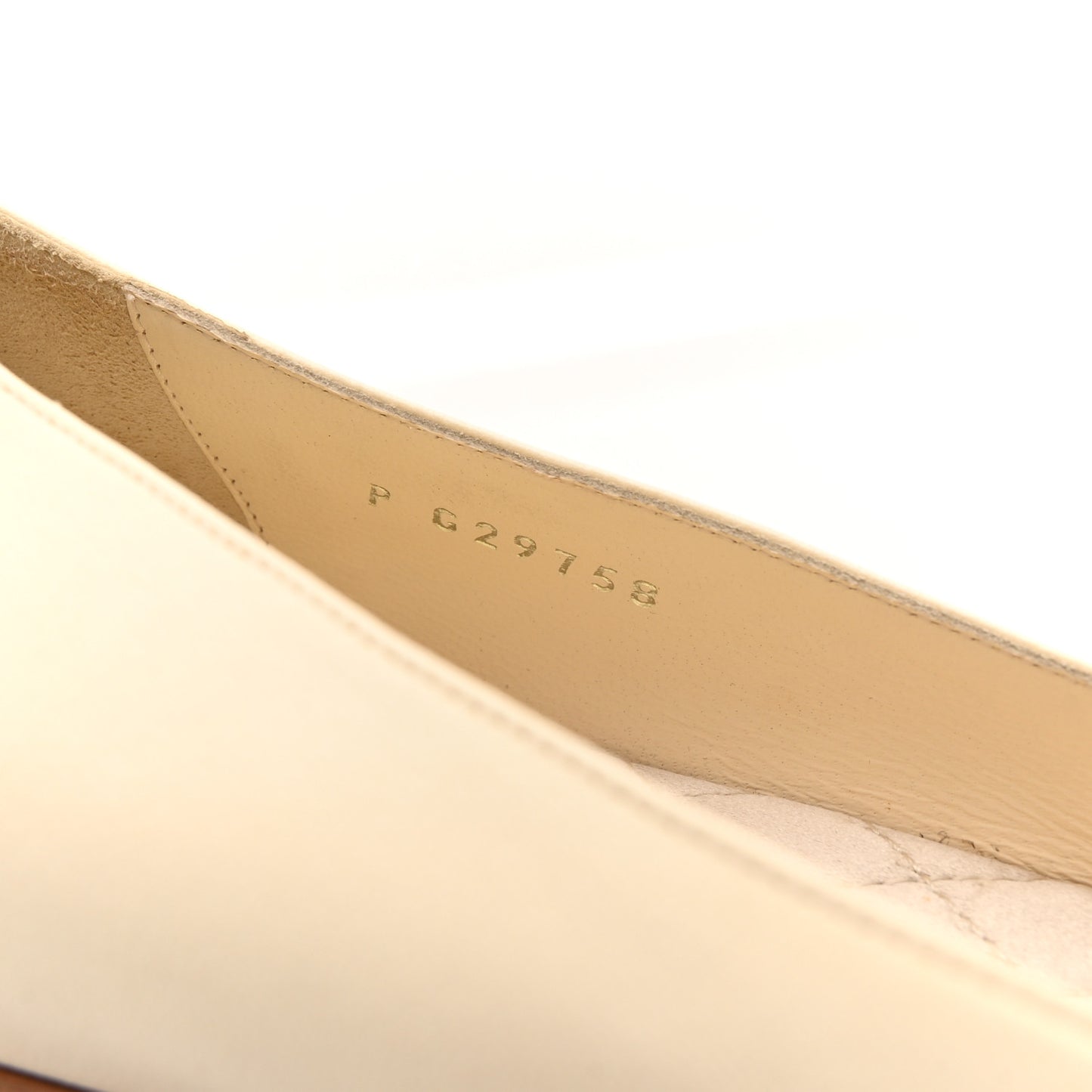 Patent Lambskin Crystal CC Cap Toe Ballerina Flats 40 Beige Black