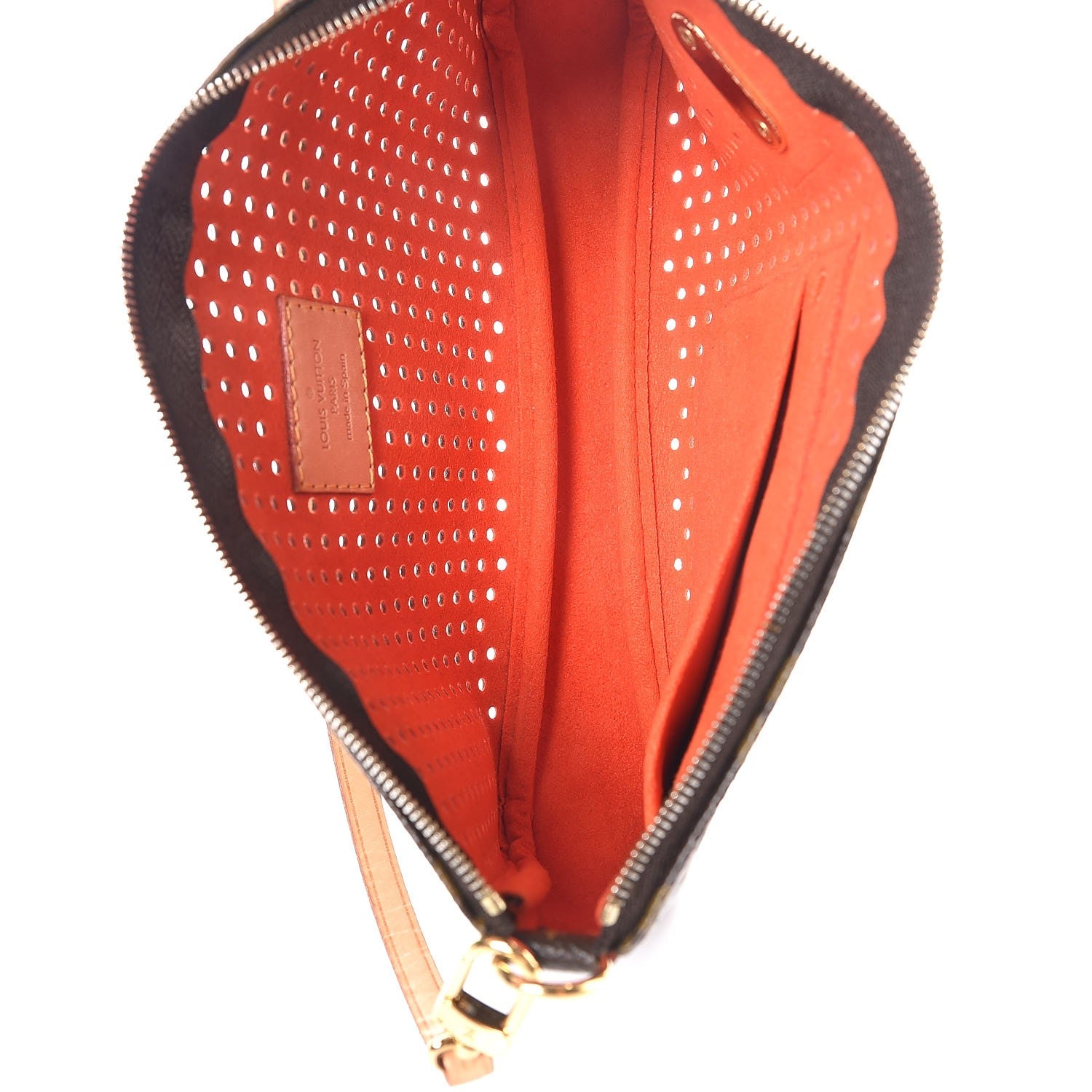 Louis Vuitton Monogram Perforated Pochette Accessories Bag Orange 6 of 10