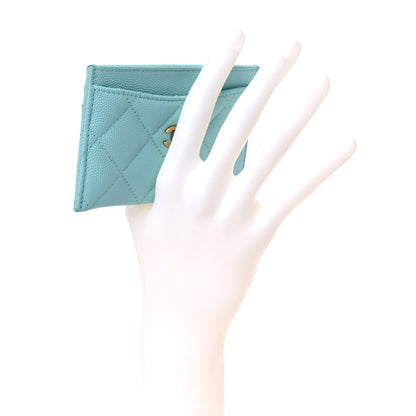 Chanel Caviar Quilted Card Holder Light Blue 2 of 15