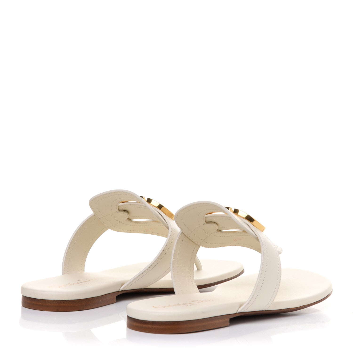 Christian Dior Calfskin 30 Montaigne Thong Sandals 37 White 4 of 9